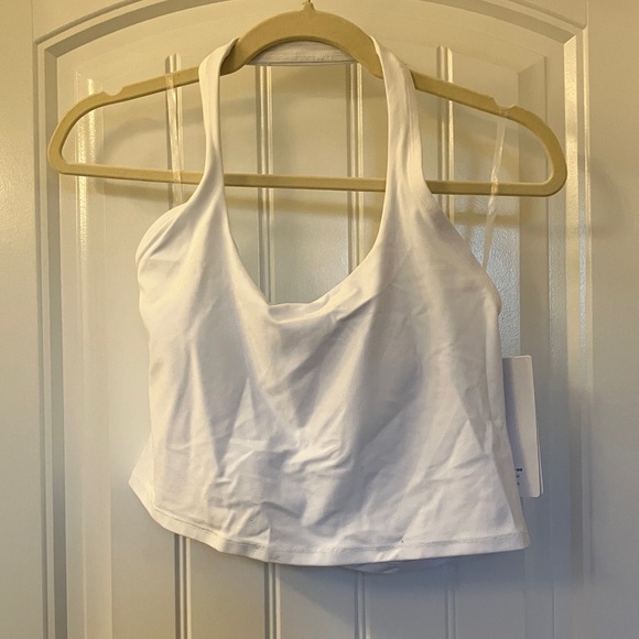 Athleta White Halter Crop Bra Top D-DD NWT - Picture 2 of 7